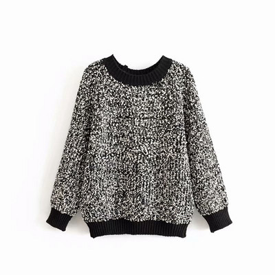 Női széles pulóver 7/8 ujjal