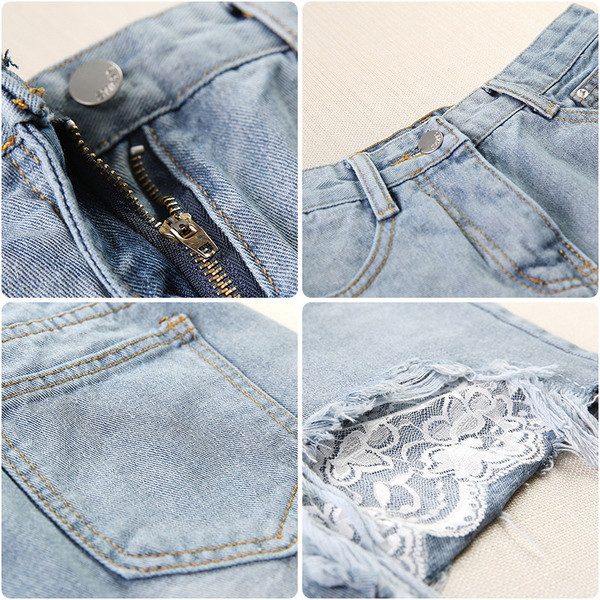 Pantaloni scurți casual dama cu dantela