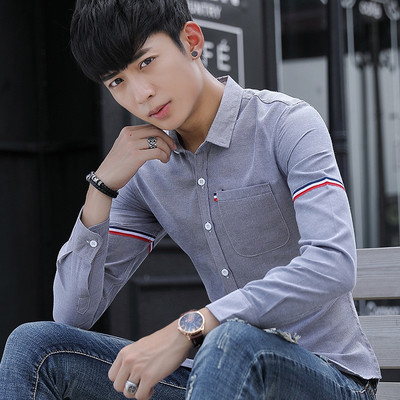 Cămașă modernă pentru bărbați în patru culori cu buzunar și nasturi