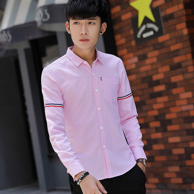 Cămașă modernă pentru bărbați în patru culori cu buzunar și nasturi