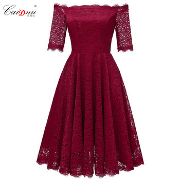 Rochie de dama eleganta din dantela cu maneci 3/4 in trei culori