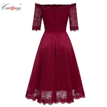 Rochie de dama eleganta din dantela cu maneci 3/4 in trei culori