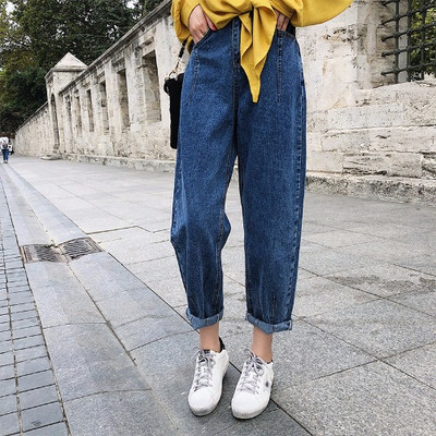 Blugi dama marime mare model lat cu talie inalta