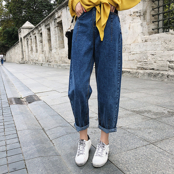 Blugi dama marime mare model lat cu talie inalta