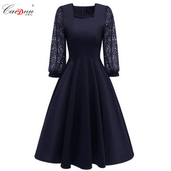 Rochie moderna de dama cu decolteu patrat si maneci lungi in trei culori