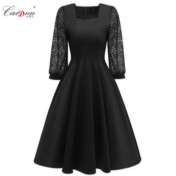 Rochie moderna de dama cu decolteu patrat si maneci lungi in trei culori