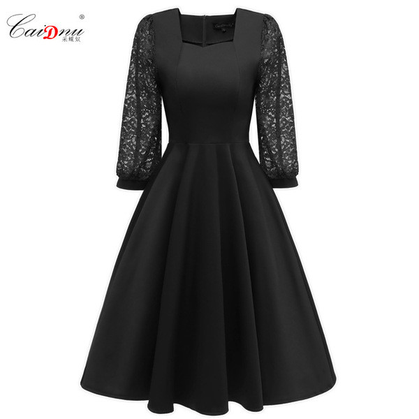 Rochie moderna de dama cu decolteu patrat si maneci lungi in trei culori