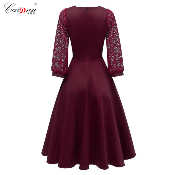 Rochie moderna de dama cu decolteu patrat si maneci lungi in trei culori