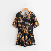 Salopeta de dama cu motiv colorat