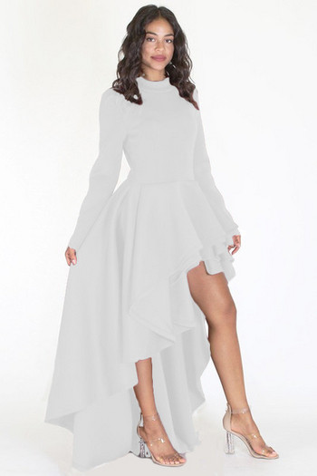 Modern női ruha cipzárral és O-nyakú négy színben