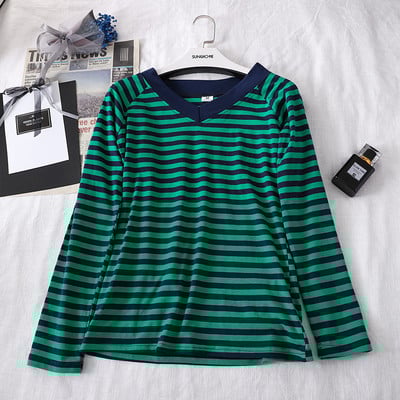 Bluză casual de damă cu mâneci lungi și decolteu în V