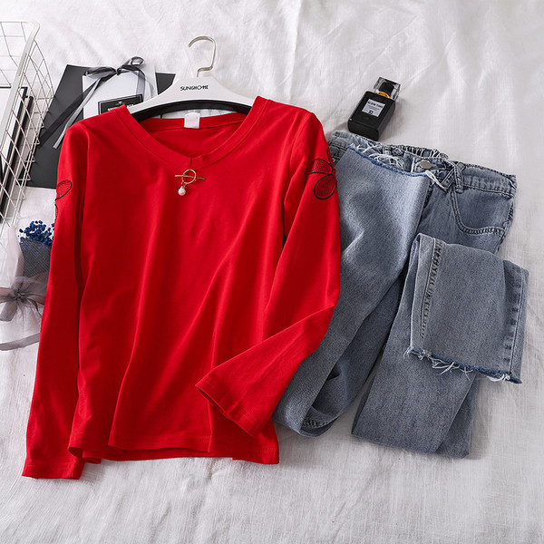 Női blúz három színben V-nyakkal