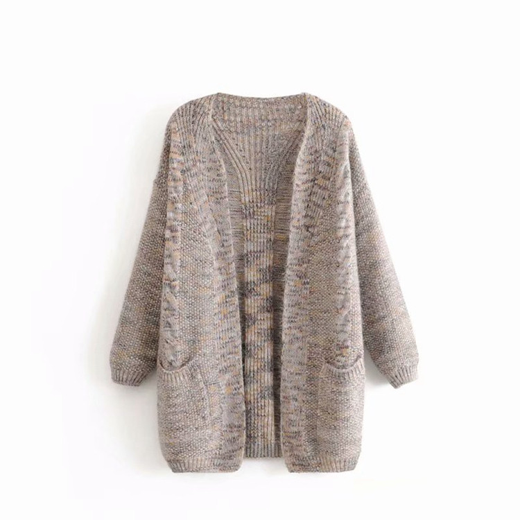 Hosszú, zsebes női kardigán