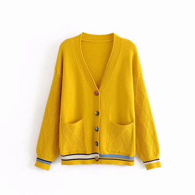 Cardigan de dama cu nasturi si buzunare in mai multe culori