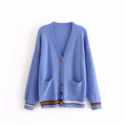 Cardigan de dama cu nasturi si buzunare in mai multe culori