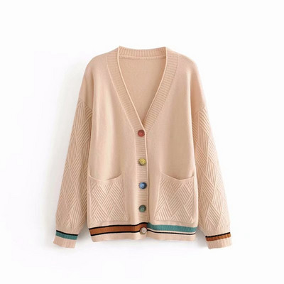 Cardigan de dama cu nasturi si buzunare in mai multe culori