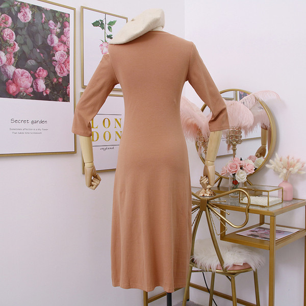 Rochie casual dama cu maneci 7/8 in mai multe culori