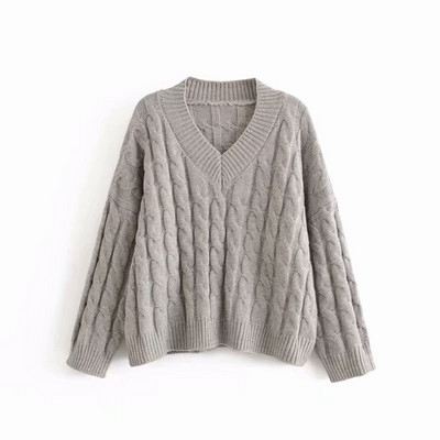 Női pulóver V-nyakkal, három színben