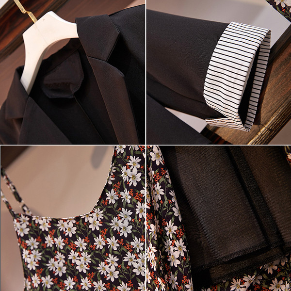 Set elegant pentru femei, care include jachetă și rochie, cu mărimi până la 4XL