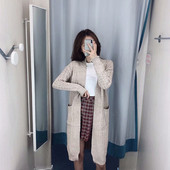 Cardigan lung de damă cu buzunare - trei culori