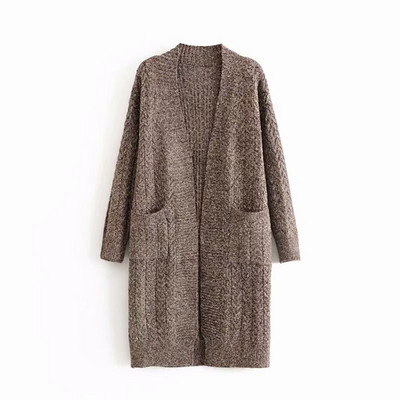 Cardigan lung de damă cu buzunare - trei culori