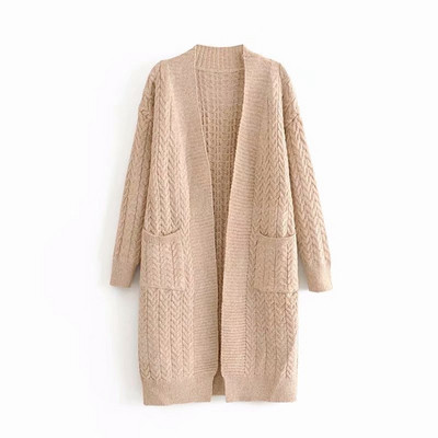 Cardigan lung de damă cu buzunare - trei culori