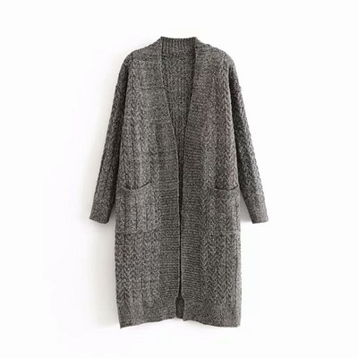 Cardigan lung de damă cu buzunare - trei culori