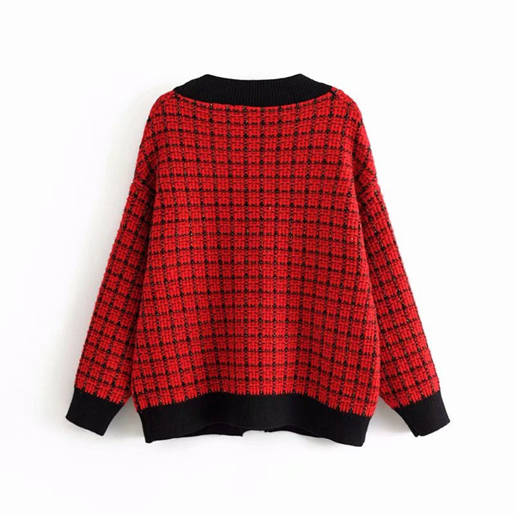 Vesta dama in carouri cu nasturi - trei culori