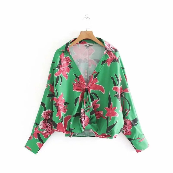 Modern női blúz V-nyakú - széles modell