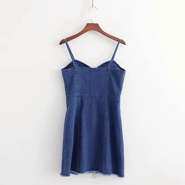 Rochie actuală de damă din denim cu fermoar