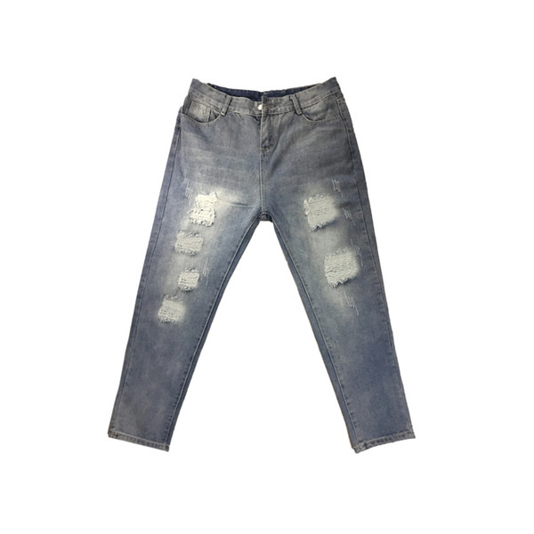 Blugi casual de dama cu motive rupte