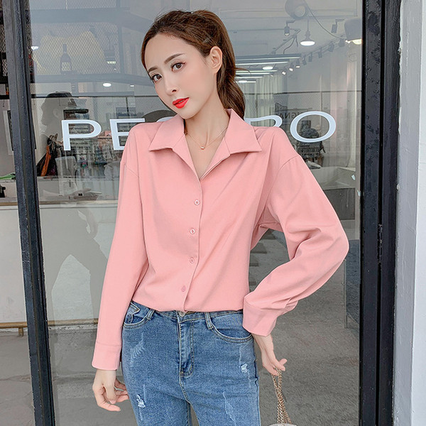 Cămașă elegantă de damă cu mâneci lungi și nasturi în trei culori