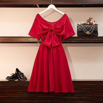 Rochie casual de dama in rosu