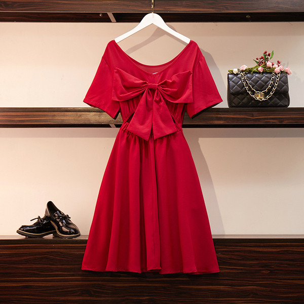 Rochie casual de dama in rosu