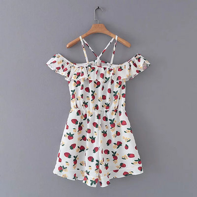 Salopeta de dama cu motiv colorat - model scurt