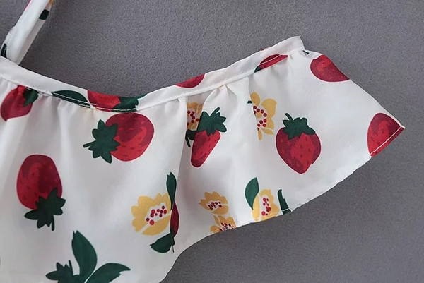 Salopeta de dama cu motiv colorat - model scurt