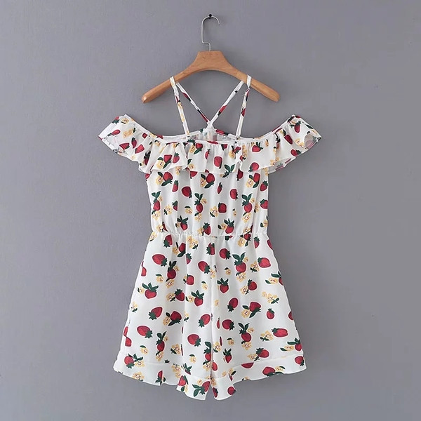 Salopeta de dama cu motiv colorat - model scurt