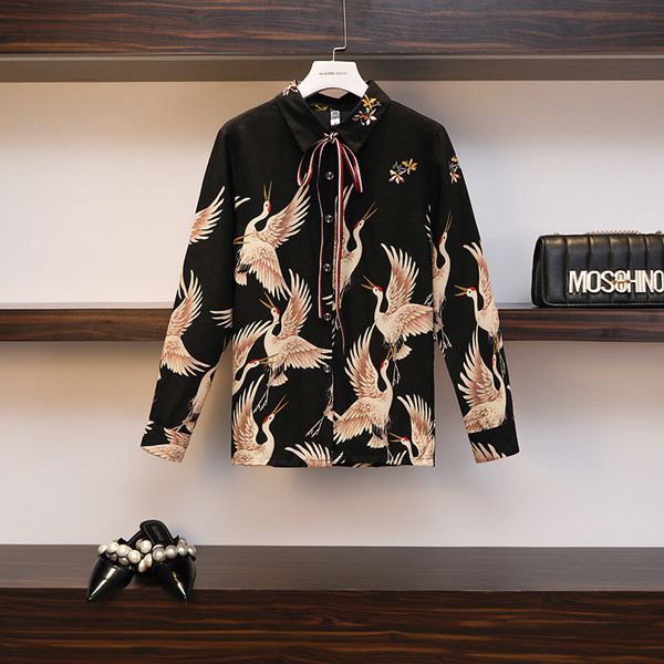 Modern női készlet inggel és szoknyával 4XL méretig