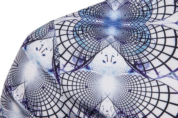 Cămașă modernă pentru bărbați cu mâneci lungi și model colorat