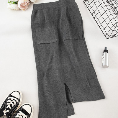 Fusta de dama asimetrica cu buzunare in mai multe culori