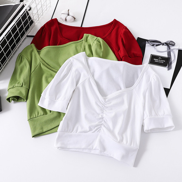 Tricou casual dama in trei culori cu decolteu in V