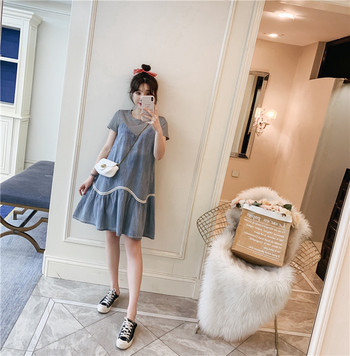 Rochie casual dama - model croiat in culoarea albastra