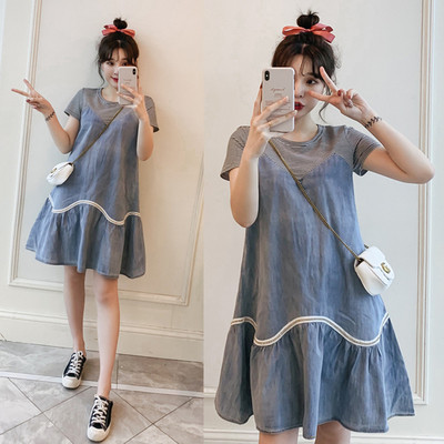 Rochie casual dama - model croiat in culoarea albastra