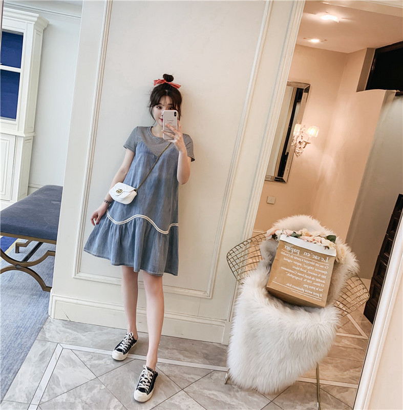 Rochie casual dama - model croiat in culoarea albastra