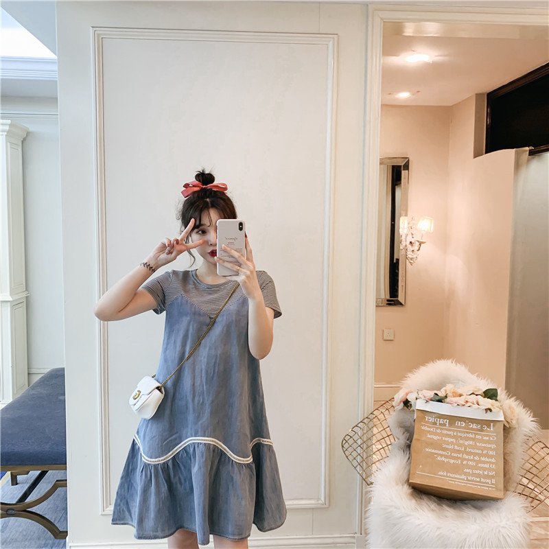 Rochie casual dama - model croiat in culoarea albastra