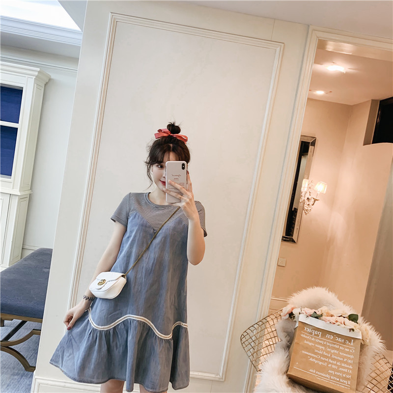 Rochie casual dama - model croiat in culoarea albastra