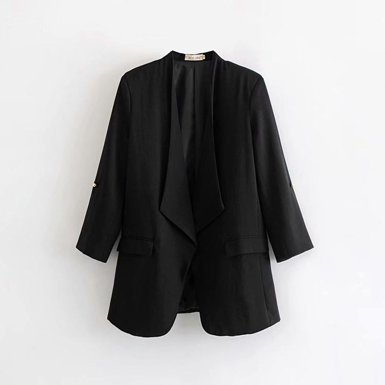 Geaca de dama cu maneci 7/8 si buzunare in visiniu si negru