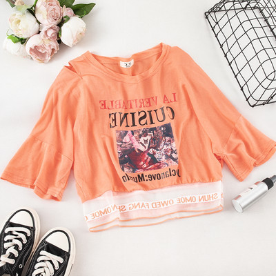 Modern női póló O-nyakú - többféle színben