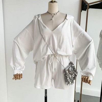 Set zilnic pentru femei din două părți în negru, alb și verde