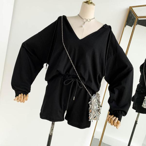 Set zilnic pentru femei din două părți în negru, alb și verde